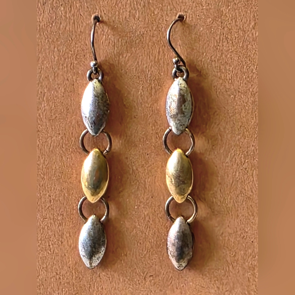 Elegant Silver and Gold Color Dangle Earrings